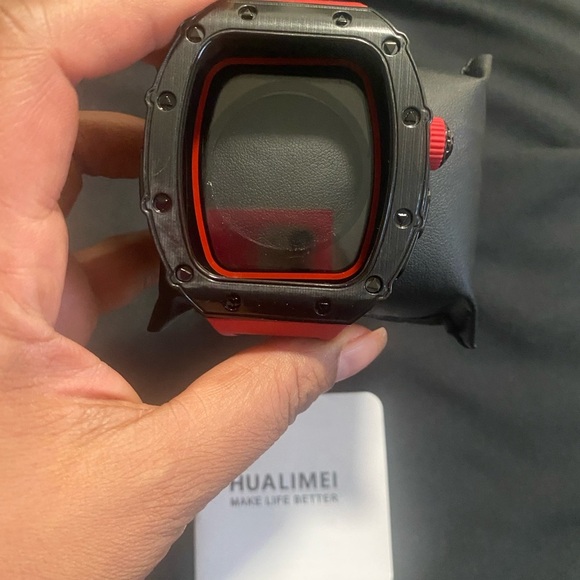 NIB HUALIMEI For Apple Watch Ultra Band 49mm Case in Black/Red - Picture 7 of 16